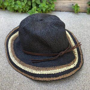 SUN N SAND Headwear Woven Tropical Fedora Hat Women's One Size Packable Sun​​